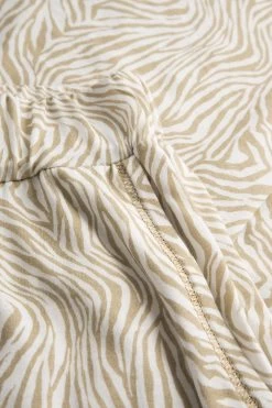 Hose Im Zebra-Druck Beige Paspel Ziernähte Mix & Match Baumwolle/Modal -Pyjamas Für Zuhause 1233049 16858 4