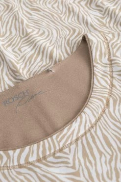 Nachthemd Im Zebra-Druck Beige Ziernähte Mix & Match Baumwolle/Modal -Pyjamas Für Zuhause 1233050 16858 3