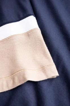 Shirt In Colorblocking-Optik Dunkelblau Beige Mix & Match Baumwolle/Modal -Pyjamas Für Zuhause 1233053 16570 5