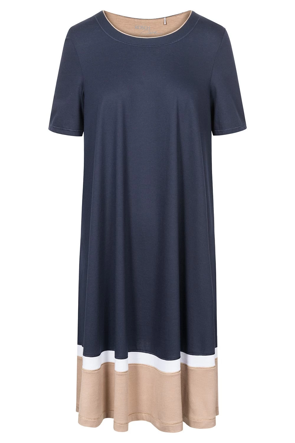 Nachtkleid In Colorblocking-Optik Dunkelblau Beige Baumwolle/Modal 2 Nachtkleid In Colorblocking-Optik Dunkelblau Beige Baumwolle/Modal - Image 2