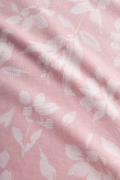 Nachtkleid Im Rosa Blumendruck Kragen V-Ausschnitt 100% Baumwolle -Pyjamas Für Zuhause 1233062 11717 4