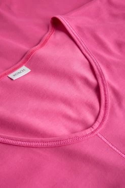 Kurzer Pyjama Mit Rosa Streifendruck V-Ausschnitt Ziernähte 100% Baumwolle 9 Kurzer Pyjama Mit Rosa Streifendruck V-Ausschnitt Ziernähte 100% Baumwolle -Pyjamas Für Zuhause 1233065 11673 3