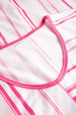 Nachthemd Im Rosa Streifendruck V-Ausschnitt Ziernähte 100% Baumwolle 9 Nachthemd Im Rosa Streifendruck V-Ausschnitt Ziernähte 100% Baumwolle -Pyjamas Für Zuhause 1233066 11673 3