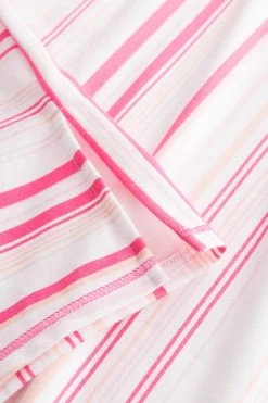 Nachtkleid Im Rosa Streifendruck V-Ausschnitt Ziernähte 100% Baumwolle 11 Nachtkleid Im Rosa Streifendruck V-Ausschnitt Ziernähte 100% Baumwolle -Pyjamas Für Zuhause 1233067 11673 5