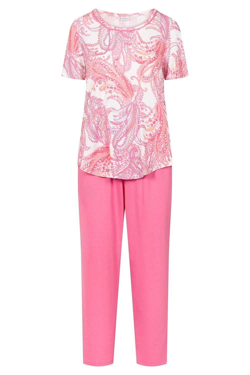 Pyjama Mit Paisley-Druck Rundhals Paspel 100% Baumwolle 2 Pyjama Mit Paisley-Druck Rundhals Paspel 100% Baumwolle - Image 2