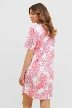 Nachthemd Mit Paisley-Druck Rundhals Paspel 100% Baumwolle -Pyjamas Für Zuhause 1233071 13117 2