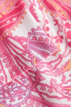 Nachtkleid Mit Paisley-Druck Rundhals Paspel Maxi 100% Baumwolle -Pyjamas Für Zuhause 1233072 13117 5