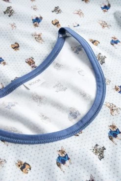 Nachthemd Im Verspielten Hunde-Druck Blau Ziernähte 100% Baumwolle -Pyjamas Für Zuhause 1233105 16085 3