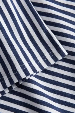 Nachthemd Im Streifendruck Muster-Mix Blumen Brusttasche 100% Baumwolle -Pyjamas Für Zuhause 1233109 16383 5