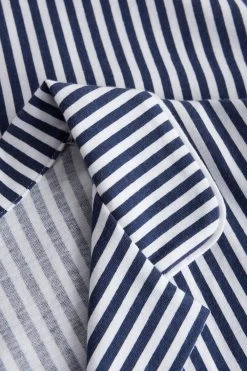 Nachthemd Im Streifendruck Herrenhemd-Stil Reverskragen Knopfleiste 100% Baumwolle -Pyjamas Für Zuhause 1233111 16504 3