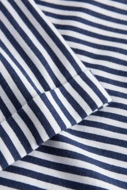 Nachthemd Im Streifendruck Herrenhemd-Stil Reverskragen Knopfleiste 100% Baumwolle -Pyjamas Für Zuhause 1233111 16504 5