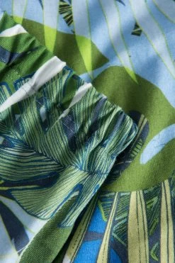 Pyjama Mit Tropischem Palmen-Druck 3/4-Hose Paspel Baumwolle/Modal 11 Pyjama Mit Tropischem Palmen-Druck 3/4-Hose Paspel Baumwolle/Modal -Pyjamas Für Zuhause 1233113 16852 5