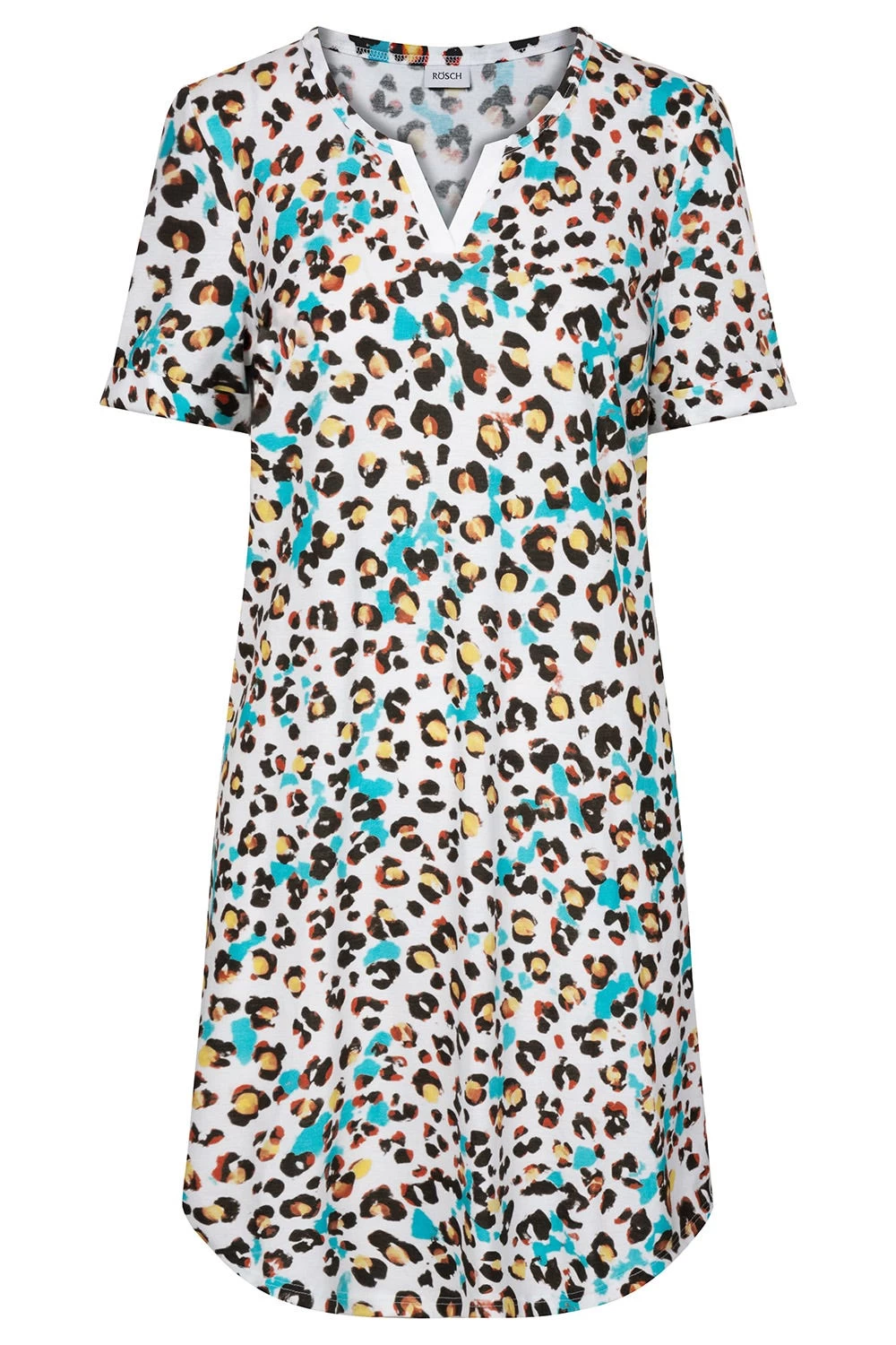Nachthemd Im Bunten Leo-Druck Kurzarm 100% Baumwolle 2 Nachthemd Im Bunten Leo-Druck Kurzarm 100% Baumwolle - Image 2