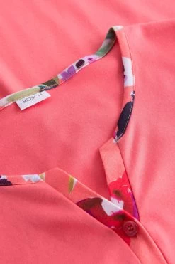 Pyjama Mit Sommerlichem Blumen-Druck Rosa Knopfleiste Baumwolle/Modal -Pyjamas Für Zuhause 1233121 16501 9