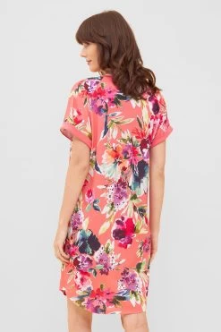 Nachthemd Im Sommerlichen Blumen-Druck Rosa V-Ausschnitt Baumwolle/Modal 8 Nachthemd Im Sommerlichen Blumen-Druck Rosa V-Ausschnitt Baumwolle/Modal -Pyjamas Für Zuhause 1233123 16501 2