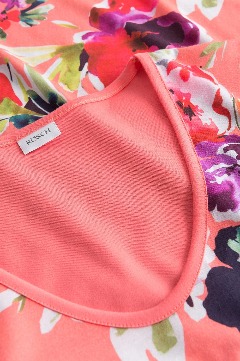 Nachthemd Im Sommerlichen Blumen-Druck Rosa V-Ausschnitt Baumwolle/Modal 4 Nachthemd Im Sommerlichen Blumen-Druck Rosa V-Ausschnitt Baumwolle/Modal - Image 4