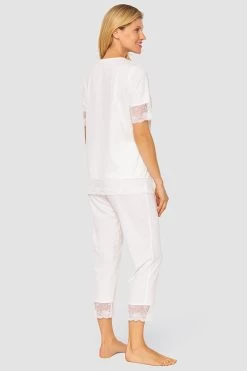 Pyjama Mit Eleganten Spitzendetails Weiß 100% Baumwolle 9 Pyjama Mit Eleganten Spitzendetails Weiß 100% Baumwolle -Pyjamas Für Zuhause 1233130 11710 2