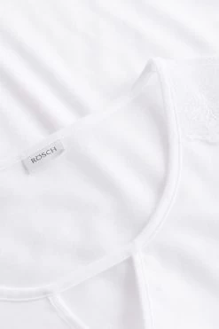 Pyjama Mit Eleganten Spitzendetails Weiß 100% Baumwolle 11 Pyjama Mit Eleganten Spitzendetails Weiß 100% Baumwolle -Pyjamas Für Zuhause 1233130 11710 4