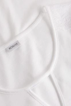 Nachtkleid Mit Eleganten Spitzendetails Weiß 100% Baumwolle -Pyjamas Für Zuhause 1233131 11710 3