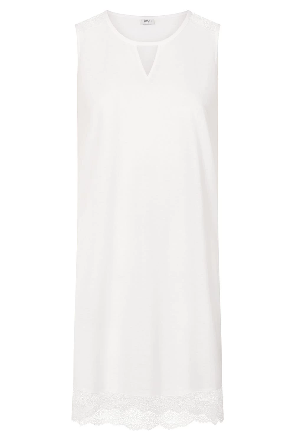 Nachthemd Mit Eleganten Spitzendetails Weiß Ärmellos 100% Baumwolle 2 Nachthemd Mit Eleganten Spitzendetails Weiß Ärmellos 100% Baumwolle - Image 2