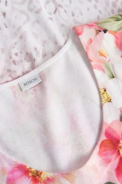 Kurzer Pyjama Im Leo-Blumen-Druck Rundhals Sommer 100% Baumwolle -Pyjamas Für Zuhause 1233135 16412 3