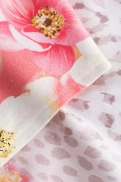 Kurzer Pyjama Im Leo-Blumen-Druck Rundhals Sommer 100% Baumwolle -Pyjamas Für Zuhause 1233135 16412 4