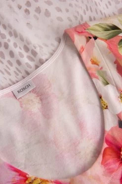 Nachtkleid Im Leo-Blumen-Druck Rundhals Sommer Maxi 100% Baumwolle -Pyjamas Für Zuhause 1233137 16412 3