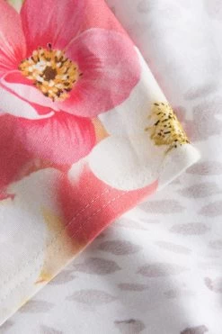 Nachtkleid Im Leo-Blumen-Druck Rundhals Sommer Maxi 100% Baumwolle -Pyjamas Für Zuhause 1233137 16412 4