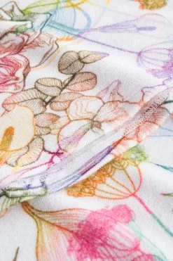 Softfrottee-Kleid Im Malerischen Blumendruck 3/4-Arm Baumwolle/Polyester -Pyjamas Für Zuhause 1233139 16400 5