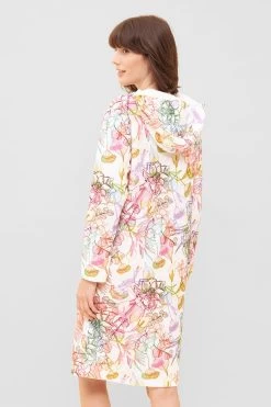 Frottee-Mantel Im Malerischen Blumendruck Taschen Baumwolle/Polyester -Pyjamas Für Zuhause 1233140 16400 2