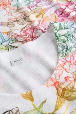 Softfrottee-Kleid Im Malerischen Blumendruck Ärmellos Baumwolle/Polyester -Pyjamas Für Zuhause 1233142 16400 3