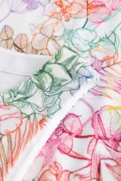 Softfrottee-Kleid Im Malerischen Blumendruck Ärmellos Baumwolle/Polyester -Pyjamas Für Zuhause 1233142 16400 4