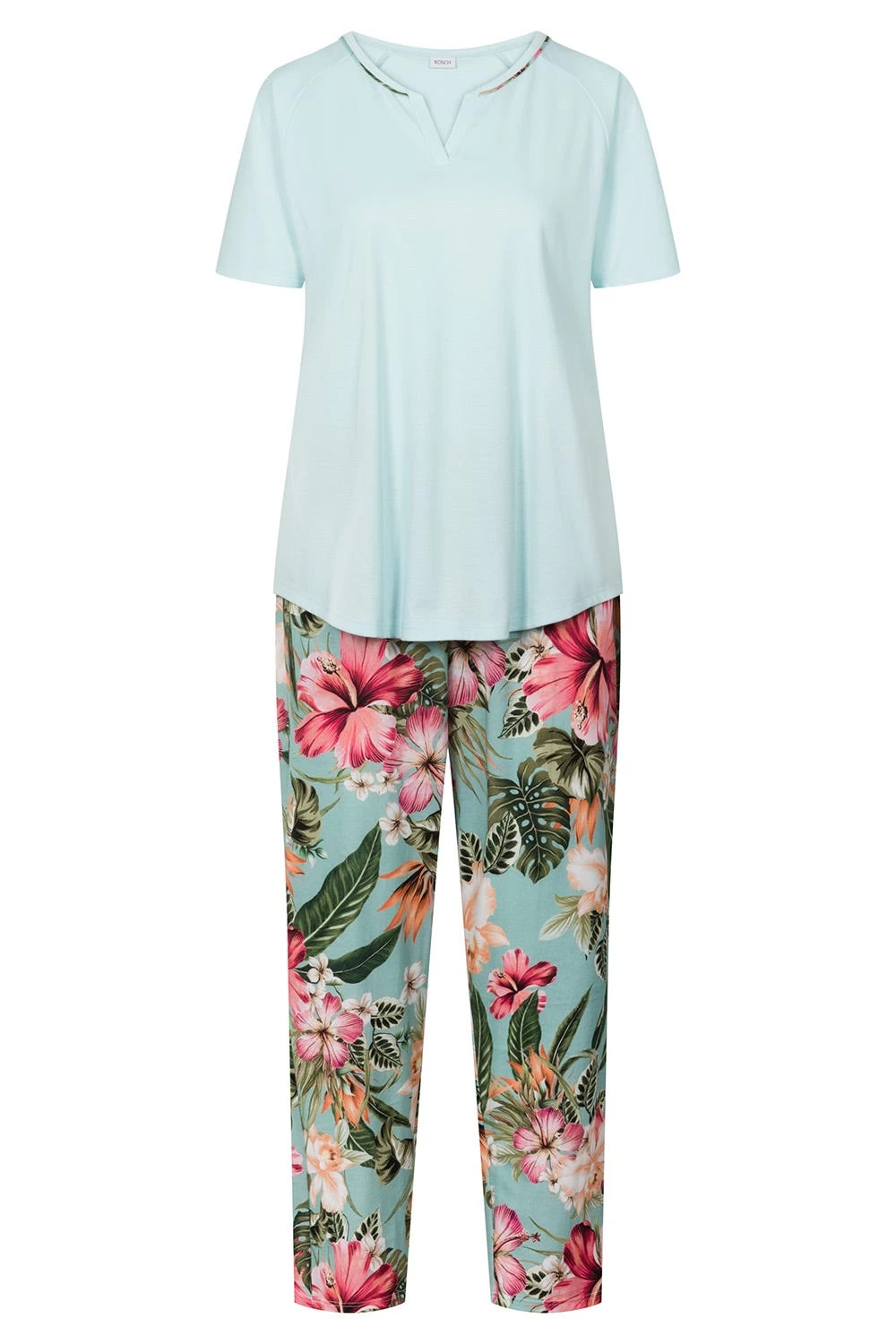 Pyjama Mit Tropischem Druck 7/8-Hose Raglan Baumwolle/Modal 2 Pyjama Mit Tropischem Druck 7/8-Hose Raglan Baumwolle/Modal - Image 2