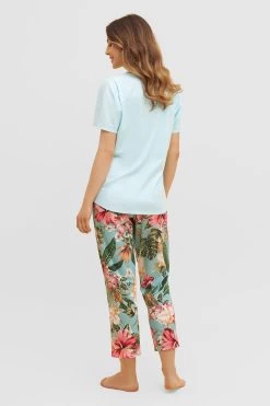 Pyjama Mit Tropischem Druck 7/8-Hose Raglan Baumwolle/Modal 8 Pyjama Mit Tropischem Druck 7/8-Hose Raglan Baumwolle/Modal -Pyjamas Für Zuhause 1233160 11735 2