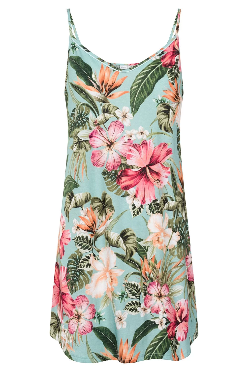 Trägerkleid Im Tropischen Druck Spaghetti-Träger Baumwolle/Modal 2 Trägerkleid Im Tropischen Druck Spaghetti-Träger Baumwolle/Modal - Image 2