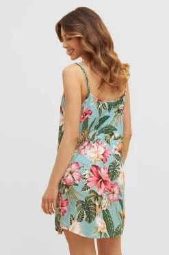 Trägerkleid Im Tropischen Druck Spaghetti-Träger Baumwolle/Modal 8 Trägerkleid Im Tropischen Druck Spaghetti-Träger Baumwolle/Modal -Pyjamas Für Zuhause 1233162 11735 2