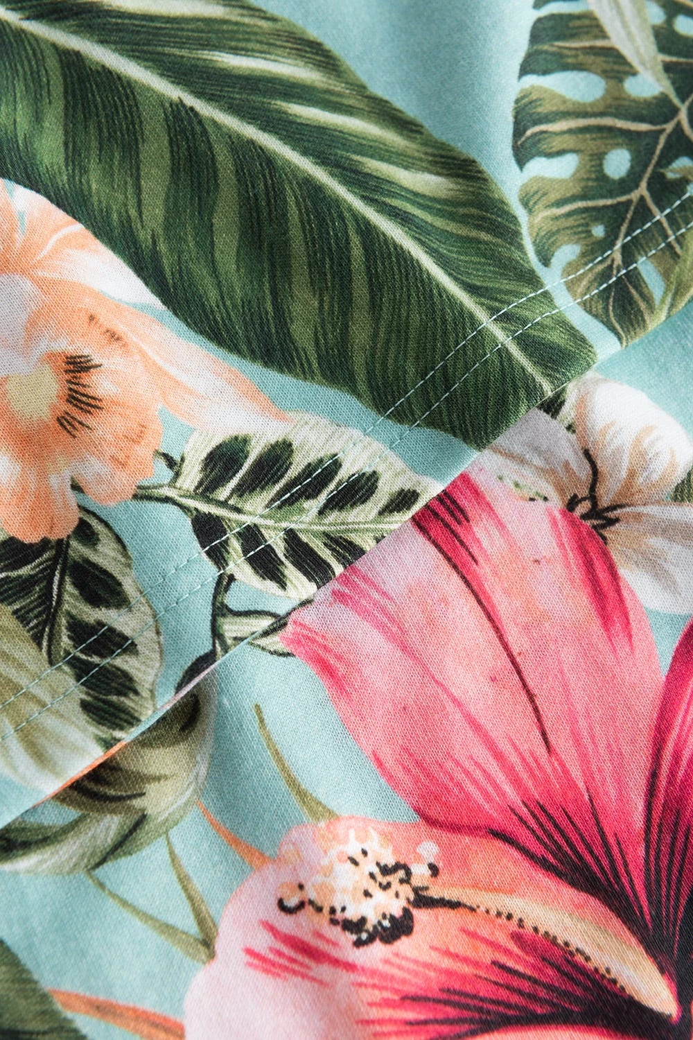 Trägerkleid Im Tropischen Druck Spaghetti-Träger Baumwolle/Modal 6 Trägerkleid Im Tropischen Druck Spaghetti-Träger Baumwolle/Modal - Image 6