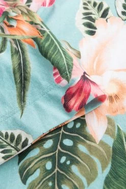 Wickelmantel Im Tropischen Druck Paspeln Bindegürtel Baumwolle/Modal -Pyjamas Für Zuhause 1233164 11735 4