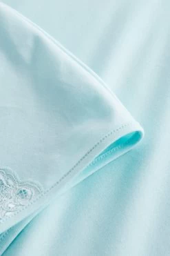 Pyjama Mit Feinen Spitzendetails Uni Elegant 100% Baumwolle -Pyjamas Für Zuhause 1233167 16502 4