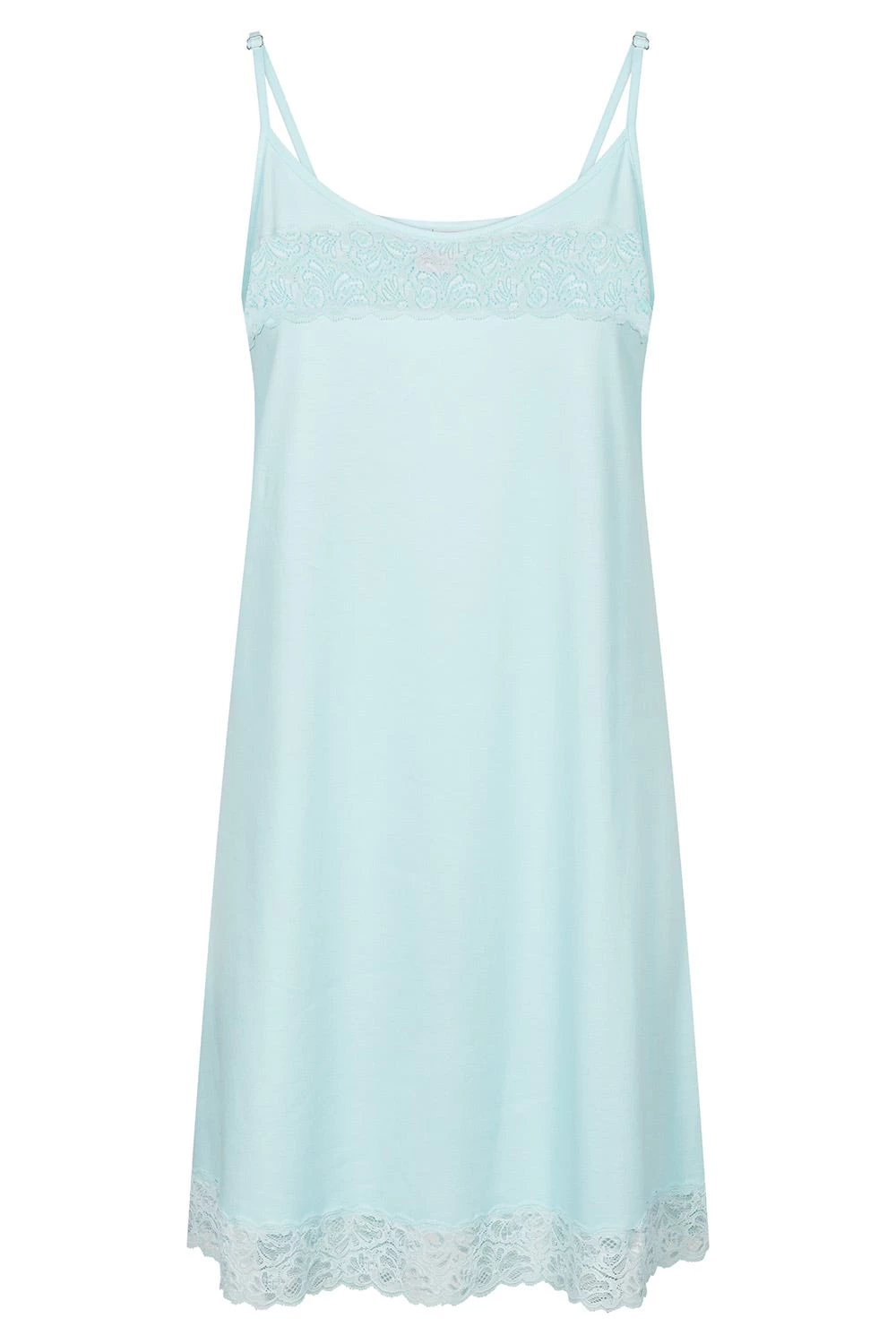 Trägerkleid Mit Feinen Spitzendetails Uni Elegant 100% Baumwolle 2 Trägerkleid Mit Feinen Spitzendetails Uni Elegant 100% Baumwolle - Image 2