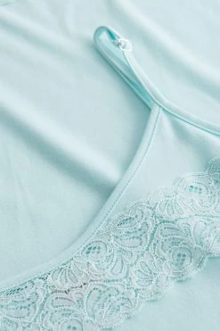 Trägerkleid Mit Feinen Spitzendetails Uni Elegant 100% Baumwolle 9 Trägerkleid Mit Feinen Spitzendetails Uni Elegant 100% Baumwolle -Pyjamas Für Zuhause 1233170 16502 3