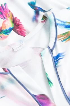 Pyjama Im Vogel-Druck Kimono Paspeln Halbarm 100% Baumwolle 11 Pyjama Im Vogel-Druck Kimono Paspeln Halbarm 100% Baumwolle -Pyjamas Für Zuhause 1233178 16855 4