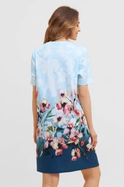 Nachthemd Mit Platziertem Druck Kurzarm Baumwolle/Modal -Pyjamas Für Zuhause 1233188 16429 2