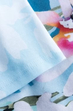 Nachthemd Mit Platziertem Druck Kurzarm Baumwolle/Modal -Pyjamas Für Zuhause 1233188 16429 4