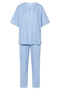 Pyjama Im Kimono-Stil Paspeln 7/8-Hose Halbarm 100% Baumwolle -Pyjamas Für Zuhause 1233200 16361 1