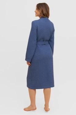 Wickelmantel Aus Waffel-Piqué Bindegürtel Bademantel 100% Baumwolle -Pyjamas Für Zuhause 1233210 10092 2