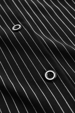 Nachthemd Im Schwarzen Streifen-Druck Spitzendetails Herrenhemd-Stil 100% Baumwolle 10 Nachthemd Im Schwarzen Streifen-Druck Spitzendetails Herrenhemd-Stil 100% Baumwolle -Pyjamas Für Zuhause 1233221 16601 4