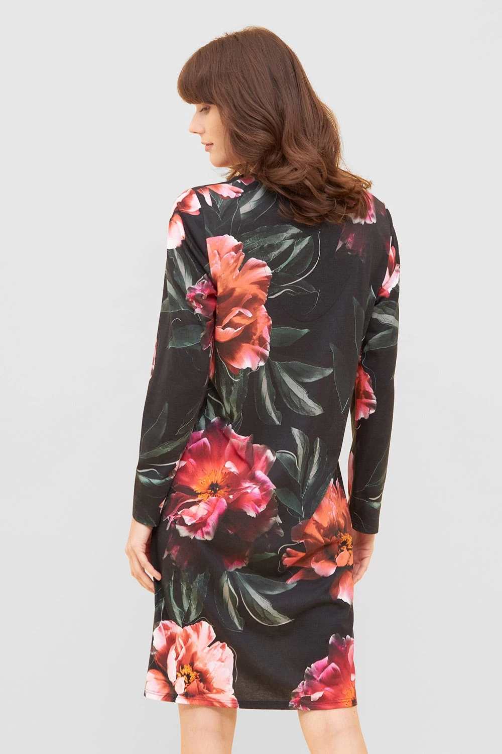 Nachthemd Im Eleganten Blumendruck V-Ausschnitt Baumwolle/Modal 3 Nachthemd Im Eleganten Blumendruck V-Ausschnitt Baumwolle/Modal - Image 3