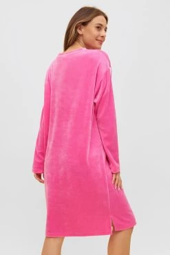 Nicki-Hauskleid Mit Kontraststreifen Winter Warm Materialmix -Pyjamas Für Zuhause 1233261 16503 2