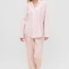 Pyjama Im Herrenhemd-Stil Streifen Flanell Winter Warm 100% Baumwolle